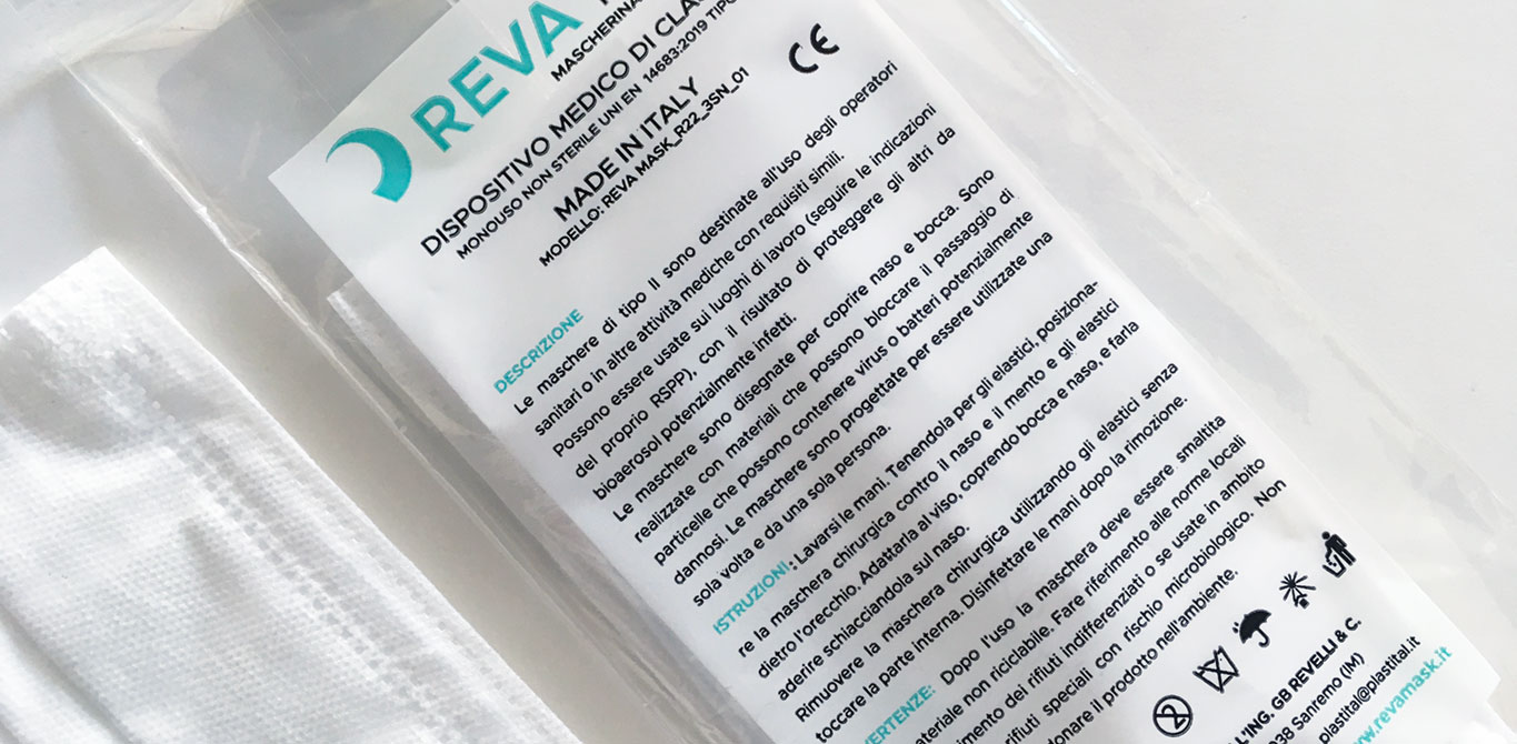 Packaging Mascherina Reva Mask